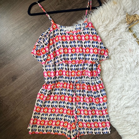Geometric partnered short romper medium danielrainn colorful summer - Picture 1 of 8